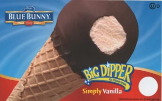 Big Dipper Cone Vanilla -- Blue Bunny  |  24 per case  |  4.6 oz each  |  $1.17 per unit